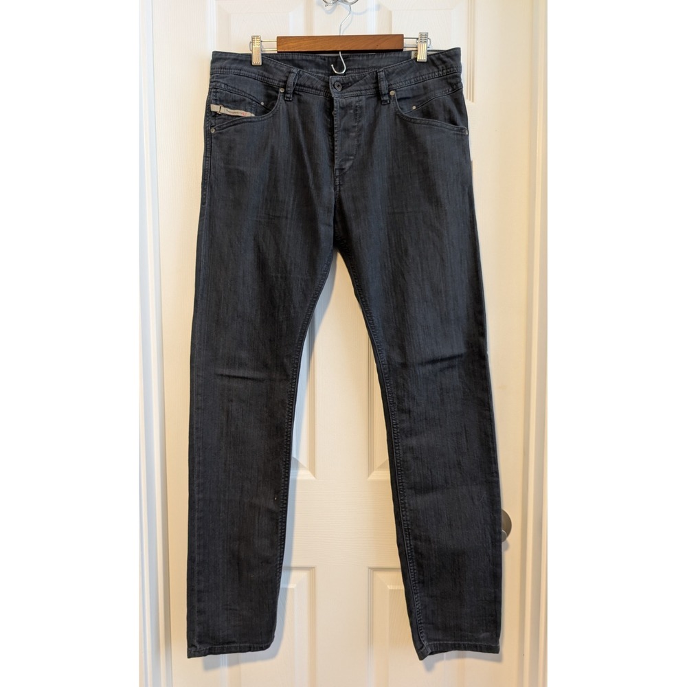 Diesel Belther Jeans Men's 36x32 (tag 34x32) Regular Slim Tapered Stretch Gray